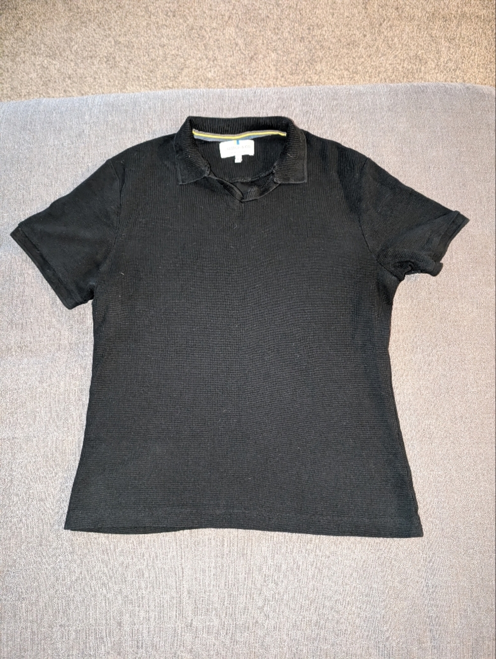 Larsson & Co Black Polo Top with Contrast Trim